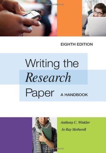 Writing The Research Paper A Handbook 8Th