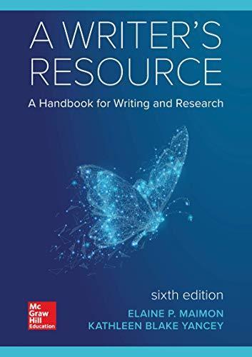 A Writers Resource A Handbook For Writing And Research 6Th
