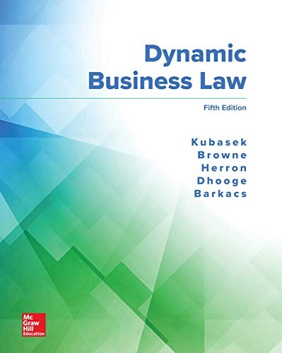 Dynamic Business Law 5th by Nancy Kubasek