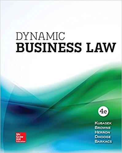Dynamic Business Law 4th by Nancy Kubasek