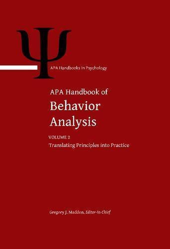 Apa Handbook Of Behavior Analysis Volume 2