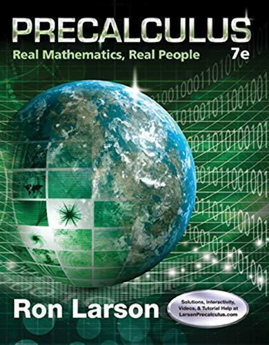 Precalculus Real Mathematics Real People 7Th