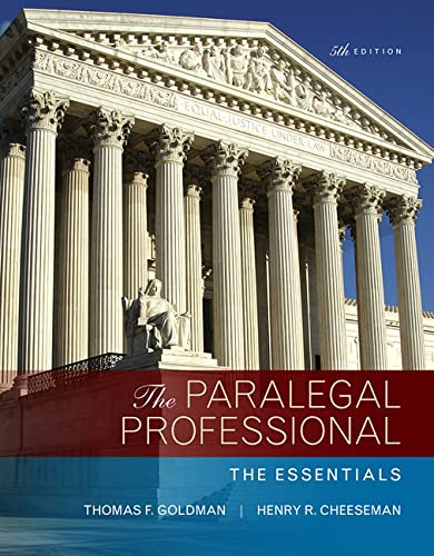 Paralegal Professional The Essentials The 5th by Thomas F Goldman