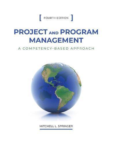 Project And Program Management A Competency Based Approach 4Th