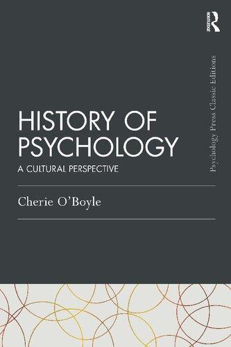 History of Psychology A Cultural Perspective Psychology Press ampamp Routledge Classic s
